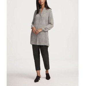 Anne Klein Women's Rambling Dot Nehru Tunic Black/ White Size 1X